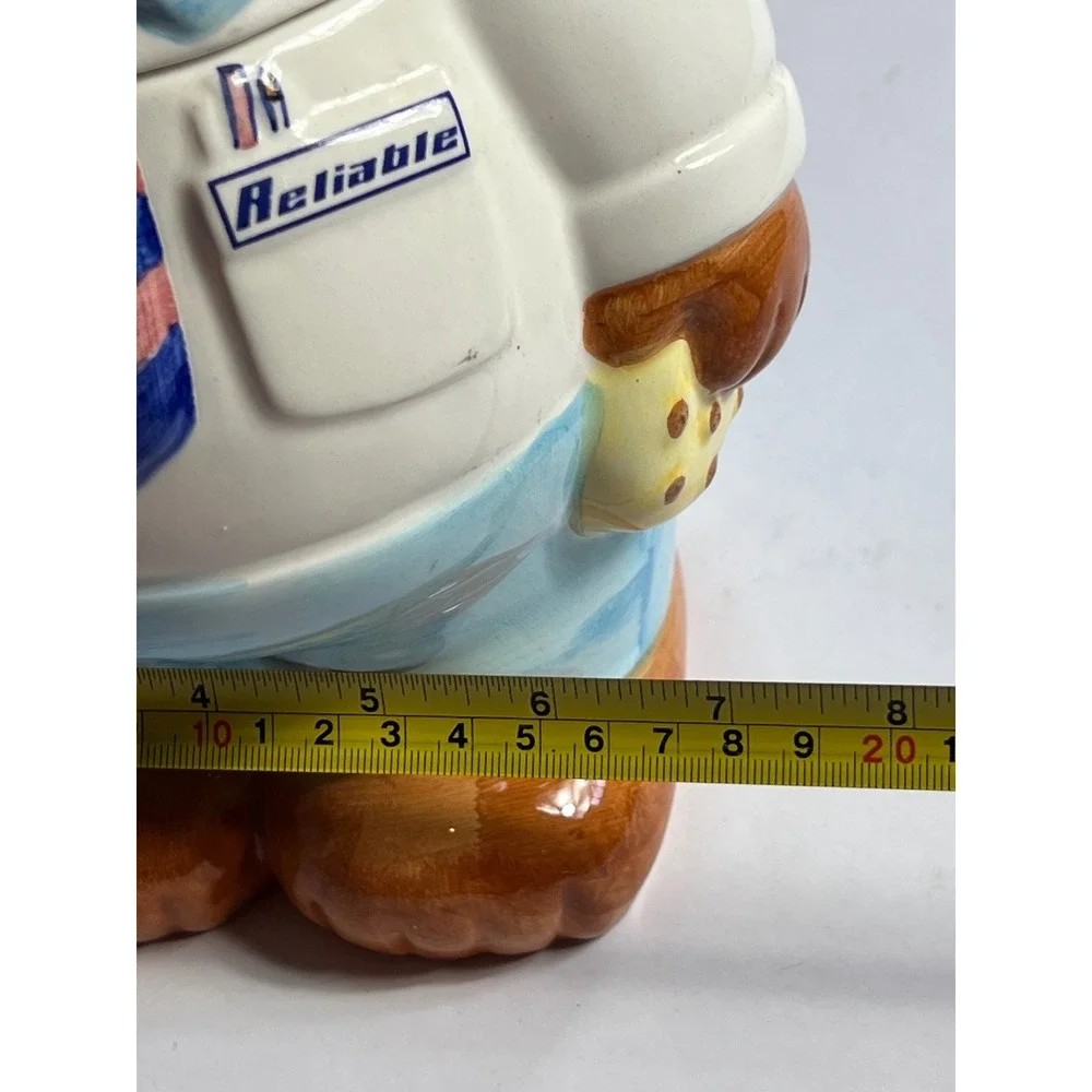 Mr Reliable Bear Cookie Jar Ceramic Handcrafted Professional‎ Bear Figurine